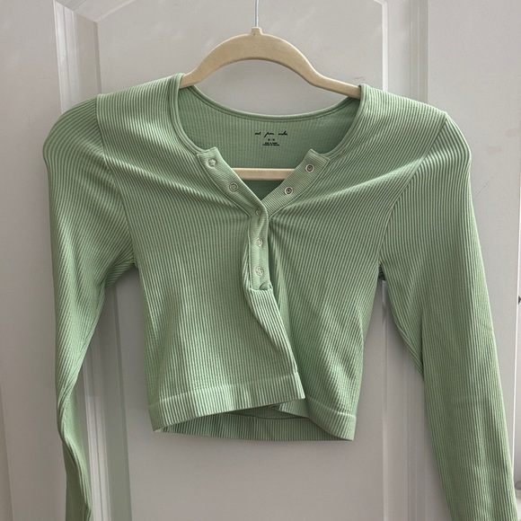 Urban Outfitters Tops - Urban Outfitters Light Green Ribbed Button Down Shirt